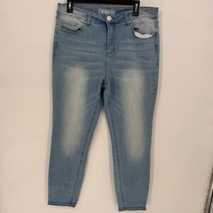 Rhodanthe‎ Women's Light Wash Skinny Boyfriend High rise Jeans Ankle Size 14